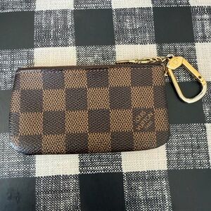 Louis Vuitton Damier Ebene Key Pouch with Gold Hardware